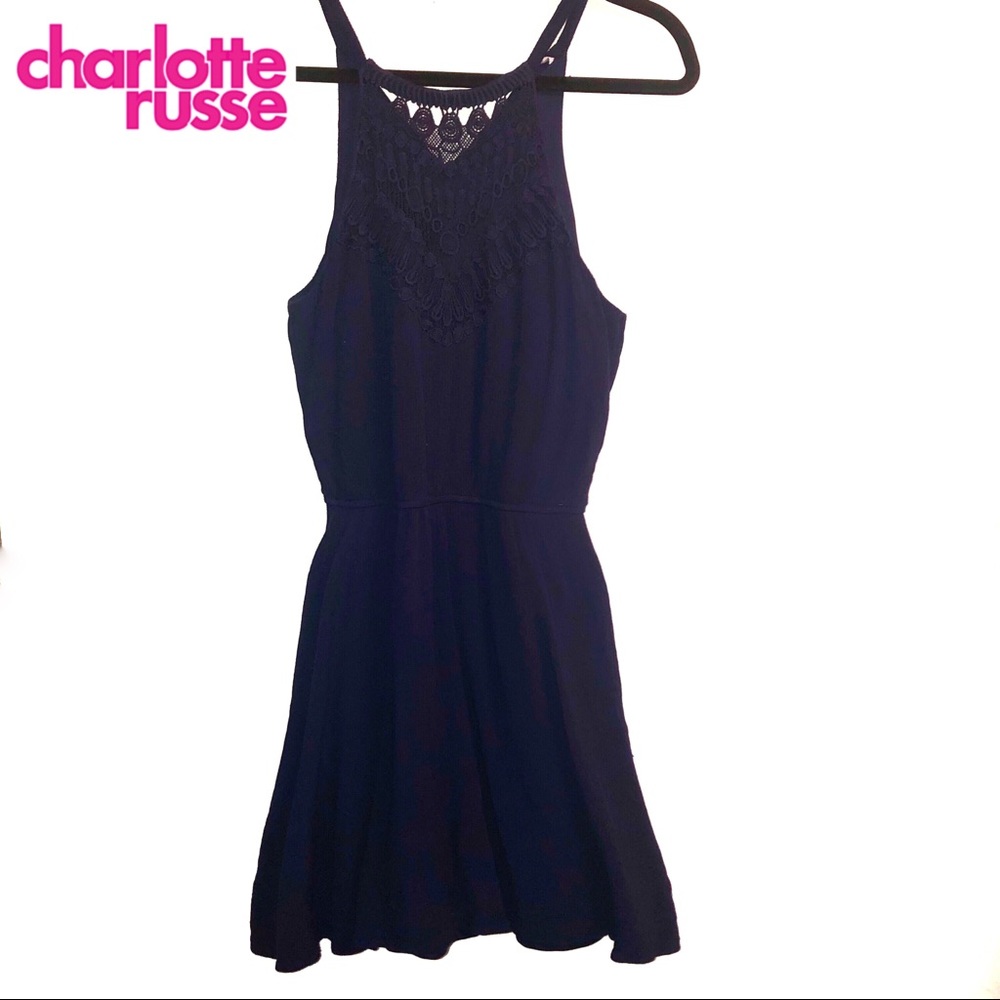 🌺 CHARLOTTE RUSSE Navy Blue Dress